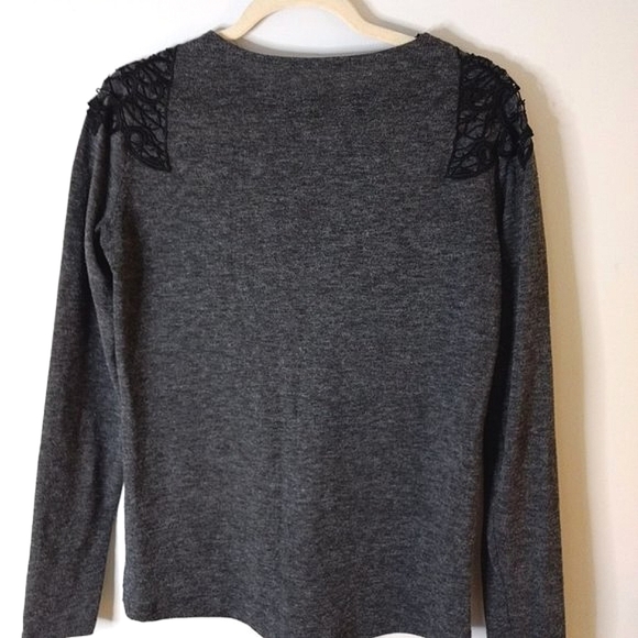 Zara Gray Sweater with Black Lace - Picture 4 of 5